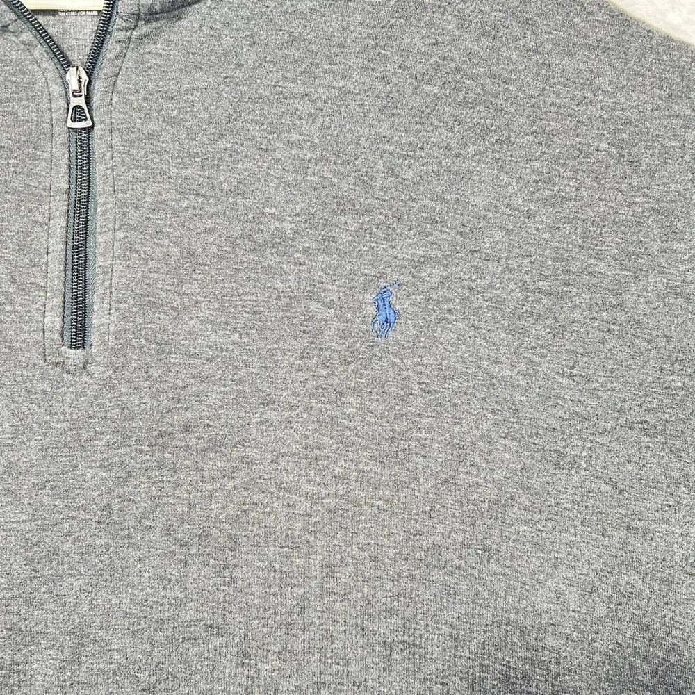 Polo Ralph Lauren Mens 3XB Grey Heather Quarter Zip Pullover Pony Logo Sweater